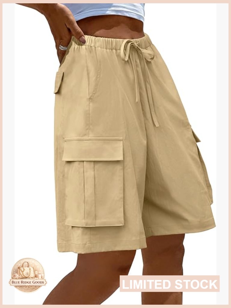 Y2k Cargo Bermuda Shorts Elastic Waist Drawstring Hiking Casual Summer Wear